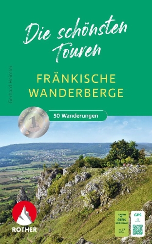 Buchcover und Innenansicht für das Buch: Fränkische Wanderberge - Die schönsten Touren