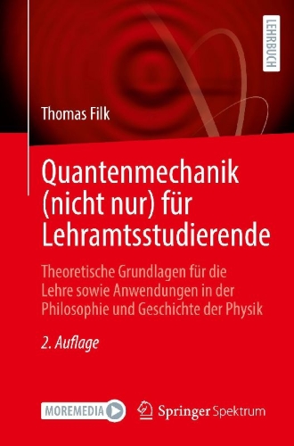 Buchcover und Innenansicht für das Buch: Quantenmechanik (nicht nur) für Lehramtsstudierende