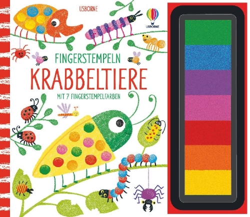 Buchcover und Innenansicht für das Buch: Fingerstempeln: Krabbeltiere