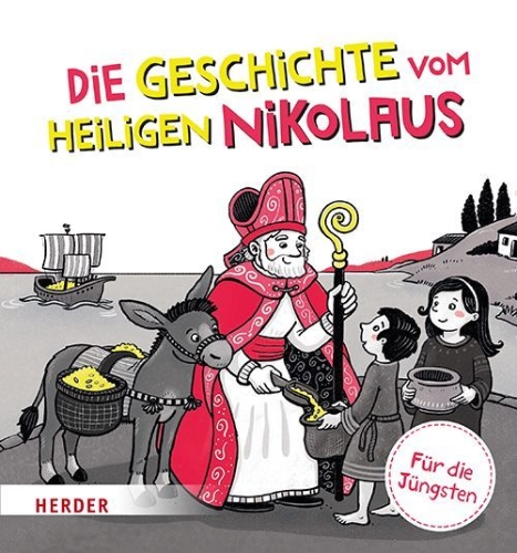 Buchcover und Innenansicht für das Buch: Die Geschichte vom heiligen Nikolaus Kontrastbuch (Pappbilderbuch)