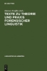 Buchcover und Innenansicht für das Buch: Texte zu Theorie und Praxis forensischer Linguistik