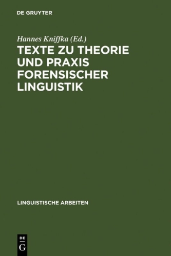 Buchcover und Innenansicht für das Buch: Texte zu Theorie und Praxis forensischer Linguistik