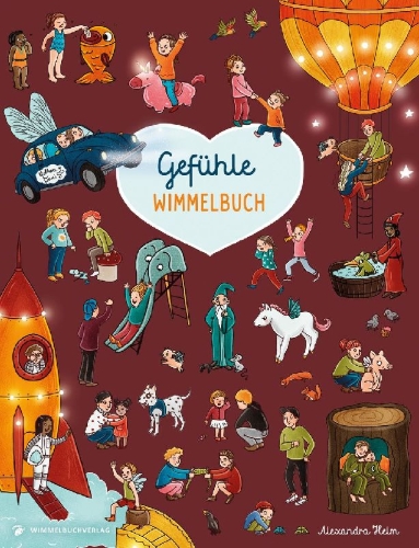 Buchcover und Innenansicht für das Buch: Gefühle Wimmelbuch