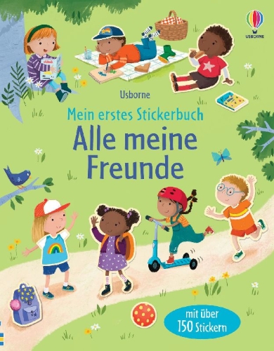 Buchcover und Innenansicht für das Buch: Mein erstes Stickerbuch: Alle meine Freunde