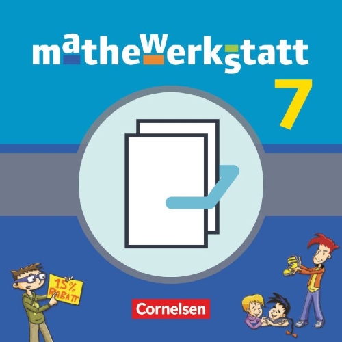 Buchcover und Innenansicht für das Buch: mathewerkstatt 7. Schuljahr. Schülerbuch mit Materialblock. Mittlerer Schulabschluss
