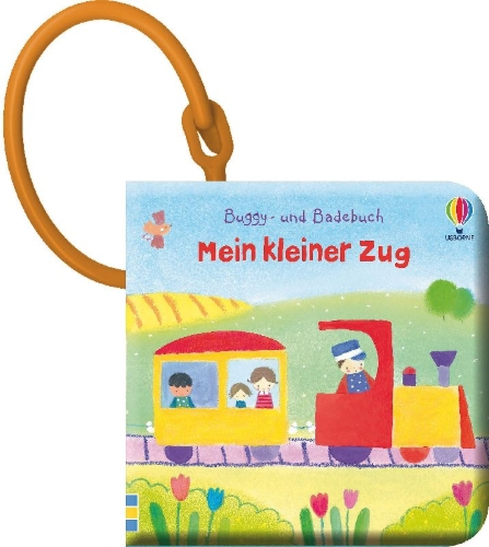 Buchcover und Innenansicht für das Buch: Buggy- und Badebuch: Mein kleiner Zug