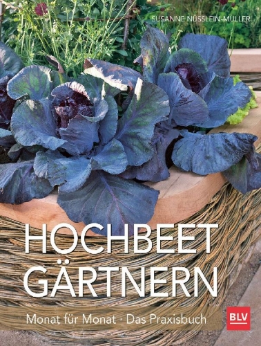 Buchcover und Innenansicht für das Buch: Hochbeet-Gärtnern Monat für Monat