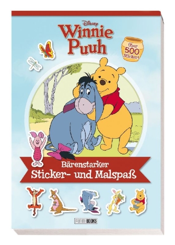 Buchcover und Innenansicht für das Buch: Disney Winnie Puuh: Bärenstarker Sticker- und Malspaß