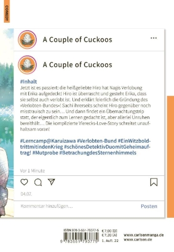 Buchcover und Innenansicht für das Buch: CUCKOO NO IINAZUKE