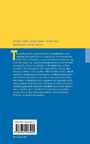 Buchcover und Innenansicht für das Buch: Metaheuristic Search Concepts