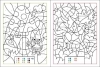 Buchcover und Innenansicht für das Buch: Mes coloriages magiques 1 - Créatures magiques