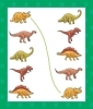 Buchcover und Innenansicht für das Buch: Klett Mein Lieblings-Block Spannende Dino-Rätsel