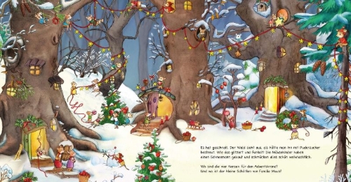 Buchcover und Innenansicht für das Buch: Mein allererstes Wimmelbuch: Fröhliche Weihnachten