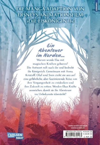 Buchcover und Innenansicht für das Buch: Frozen 2 - the Manga