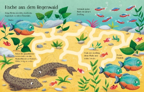 Buchcover und Innenansicht für das Buch: Mein Wisch-und-weg-Buch: Im Aquarium