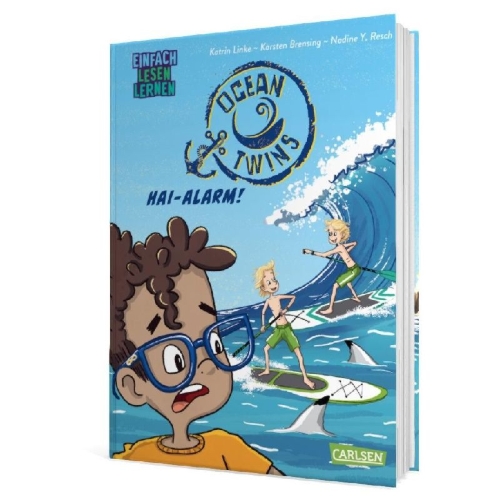 Buchcover und Innenansicht für das Buch: Ocean Twins: Hai-Alarm!