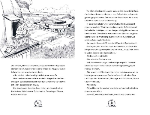 Buchcover und Innenansicht für das Buch: Team Torjäger - Aufregung im Fußballinternat