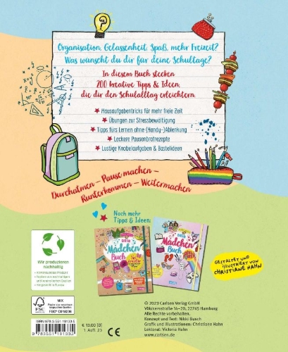 Buchcover und Innenansicht für das Buch: #buch4you: Dein Schultagebuch