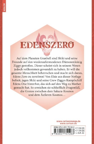 Buchcover und Innenansicht für das Buch: Edens Zero