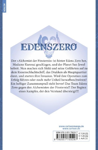Buchcover und Innenansicht für das Buch: Edens Zero