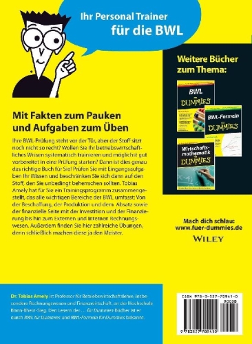 Buchcover und Innenansicht für das Buch: BWL Trainingsbuch für Dummies