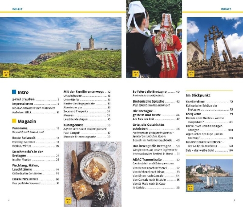 Buchcover und Innenansicht für das Buch: ADAC Reiseführer plus Bretagne