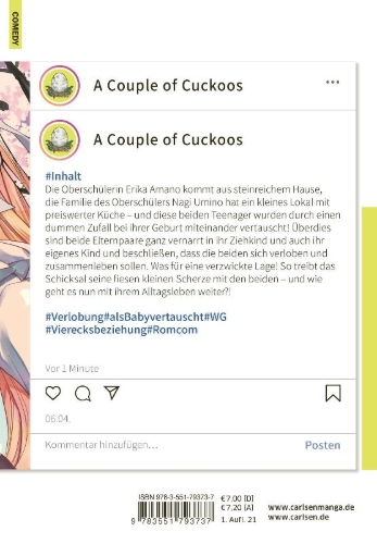 Buchcover und Innenansicht für das Buch: CUCKOO NO IINAZUKE