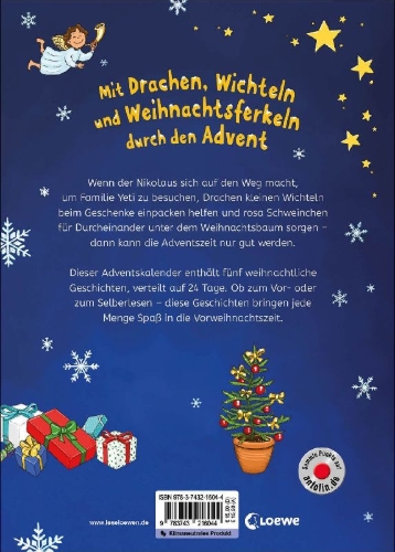Buchcover und Innenansicht für das Buch: Leselöwen-Adventskalender für Erstleser