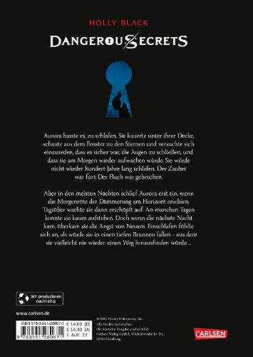Buchcover und Innenansicht für das Buch: Disney - Dangerous Secrets 3: Aurora und DER DUNKLE SCHLAF (Maleficent)