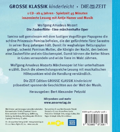 Buchcover und Innenansicht für das Buch: Die Zauberflöte. Eine märchenhafte Oper.