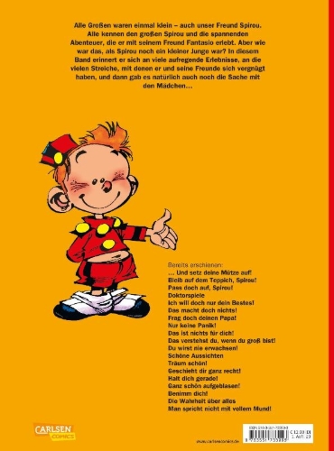 Buchcover und Innenansicht für das Buch: Der kleine Spirou 19: Man spricht nicht mit vollem Mund!!
