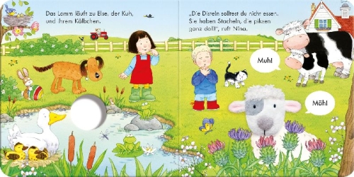 Buchcover und Innenansicht für das Buch: Fingerpuppenbuch: Das Schäfchen