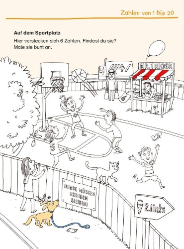 Buchcover und Innenansicht für das Buch: Schlau für die Schule: Mein MEGA dicker Zahlen-Block