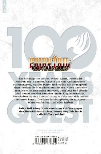 Buchcover und Innenansicht für das Buch: Fairy Tail: 100 Years Quest