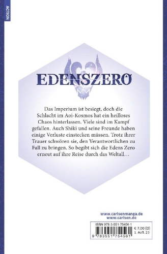 Buchcover und Innenansicht für das Buch: Edens Zero