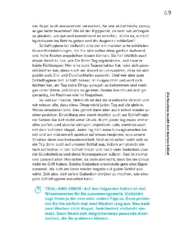 Buchcover und Innenansicht für das Buch: Das Besser-schlafen-Prinzip