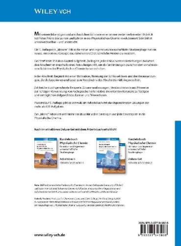 Buchcover und Innenansicht für das Buch: Kurzlehrbuch Physikalische Chemie: für natur- und ingenieurwissenschaftliche Studiengänge