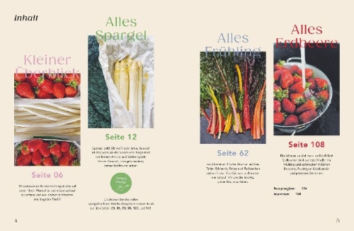 Buchcover und Innenansicht für das Buch: Spargel & Erdbeeren