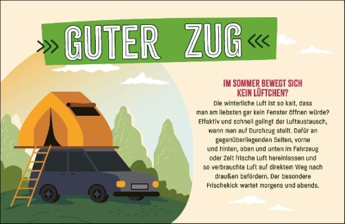 Buchcover und Innenansicht für das Buch: Clevere Lifehacks für den Camper-Urlaub