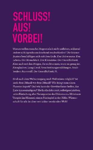 Buchcover und Innenansicht für das Buch: Aus! Die Wissenschaft vom Ende