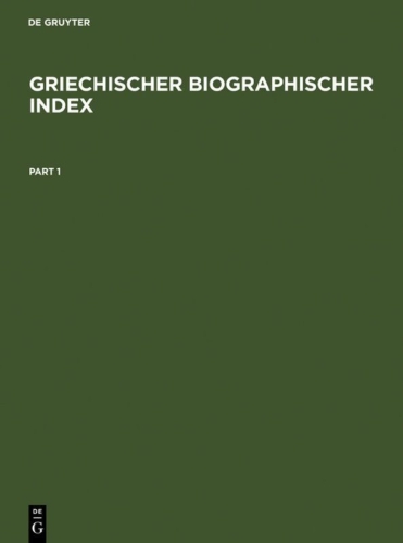 Buchcover und Innenansicht für das Buch: Griechischer Biographischer Index