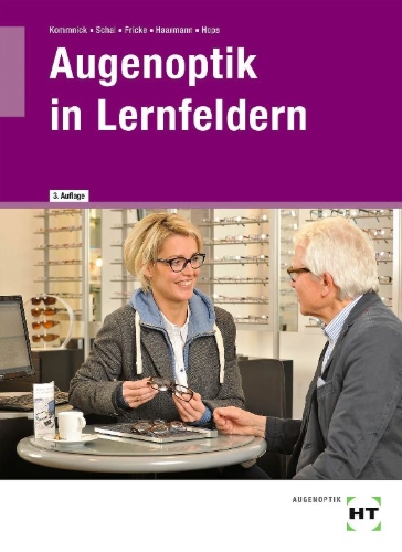 Buchcover und Innenansicht für das Buch: Augenoptik in Lernfeldern