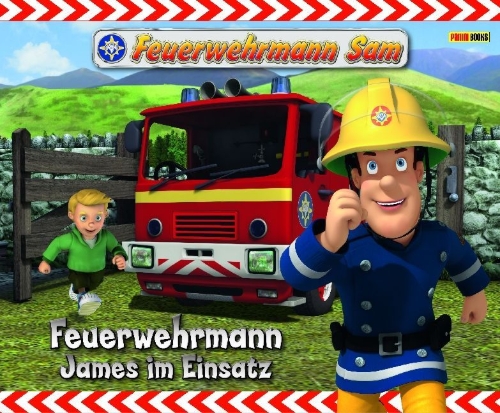 Buchcover und Innenansicht für das Buch: Feuerwehrmann Sam: Geschichtenbuch 05: Feuerwehrmann James im Einsatz