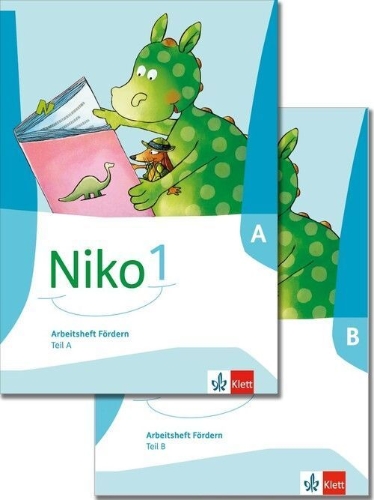 Buchcover und Innenansicht für das Buch: Niko Fibel. Paket: Arbeitsheft Fördern zur Fibel in Druckschrift, Druckschriftlehrgang Klasse 1