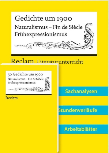 Buchcover und Innenansicht für das Buch: Lehrerpaket zum länderübergreifenden Abiturthema 2024-2026 'Gedichte um 1900' (Textausgabe + Lehrerband)