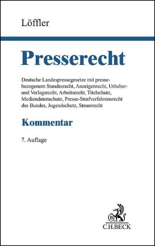 Buchcover und Innenansicht für das Buch: Presserecht
