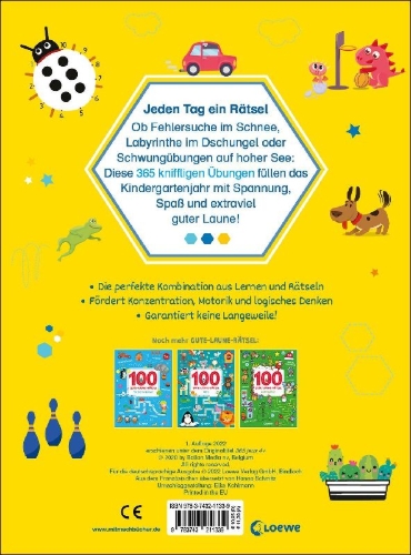 Buchcover und Innenansicht für das Buch: 365 jeux 4+
