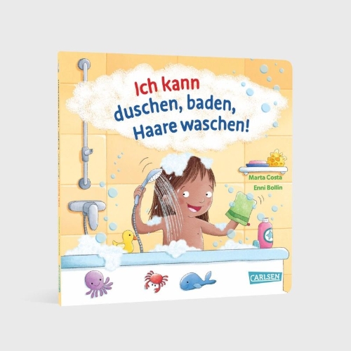 Buchcover und Innenansicht für das Buch: Ich kann duschen, baden, Haare waschen!