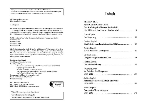 Buchcover und Innenansicht für das Buch: Die Rothschilds