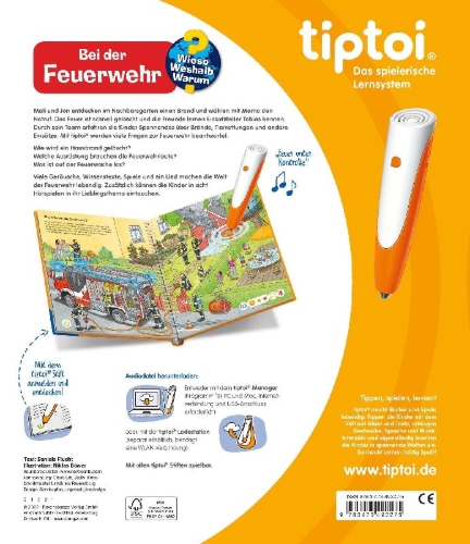 Buchcover und Innenansicht für das Buch: tiptoi® Wieso? Weshalb? Warum? Bei der Feuerwehr